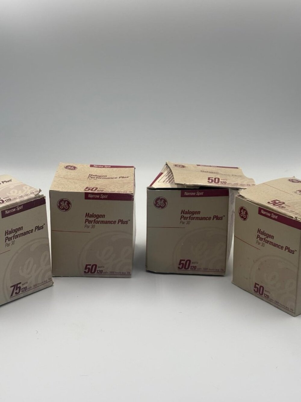 GE Halogen Performance Plus PAR30 Bulbs 50W & 75W Narrow Spot 120V Lot of 4